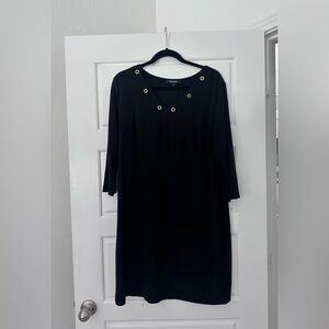 Nine West Womens Black Dress With Gold Accents